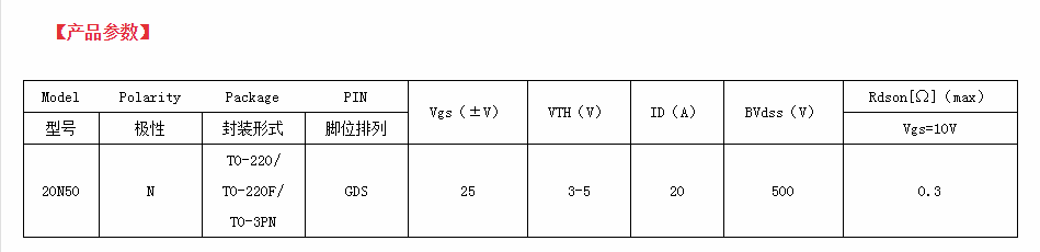 500v20a規(guī)格to-220封裝場(chǎng)效應(yīng)管 500v20a規(guī)格to-220封裝場(chǎng)效應(yīng)管